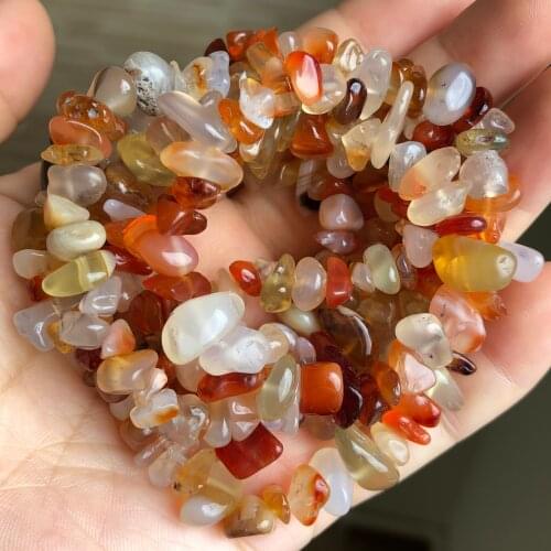 5-8mm Natural Irregular Gravels Chips Red Agates Stone Beads Loose Spacer Beads for Jewelry Making DIY Bracelet Necklace 33"Inch