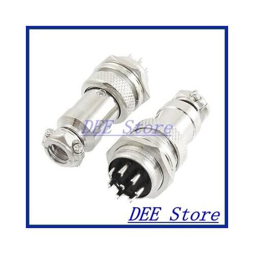 AC 200V 5A 1000V 8-Pin 8 Pin Screw Aviation Connector Plug Joint 2 Pcs
