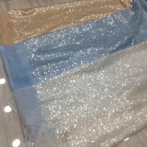 African sequins Lace Fabric African SYJ-518685 Lace Fabric Designe 5 Yard Lace Fabric For Wedding Dress