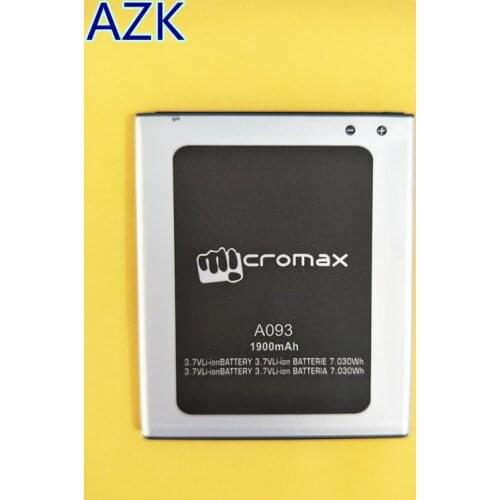 AZK New A093 Battery for Micromax A093 Battery 3.7V 1900mAh High Quality Replacement Li-ion Accumulator