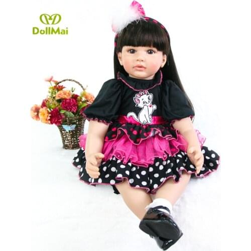 Bebes reborn 60cm Silicone Reborn Baby Doll Toys 24inch Vinyl Girl Princess Toddler Babies Doll High Quality Birthday Gift
