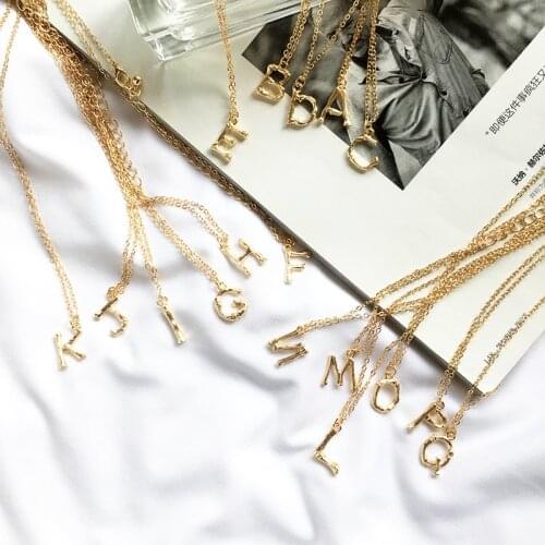Tiny Gold Letter Charm Chain Initials Name Choker A-Z Alphabet Pendant Necklace for Women Girls Best Birthday Gift Jewelry