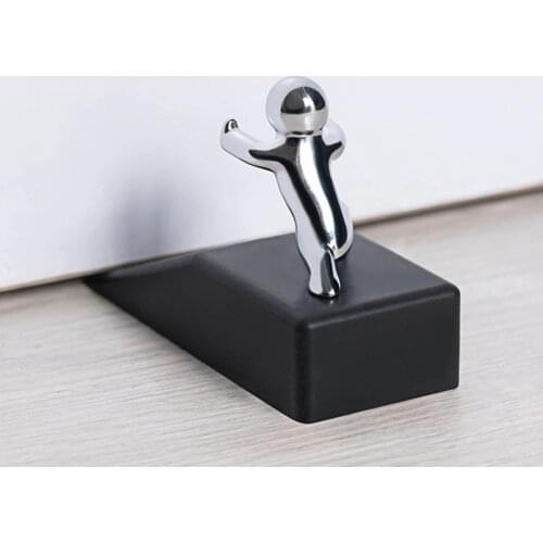 Door Stopper Zinc Alloy Kongfu Little Man W/ Non-Slip Rubber Base Safe Door