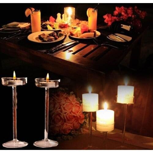 European High Candlestick Glass Candle Holder Romantic Dinner Decoration Home Accessories