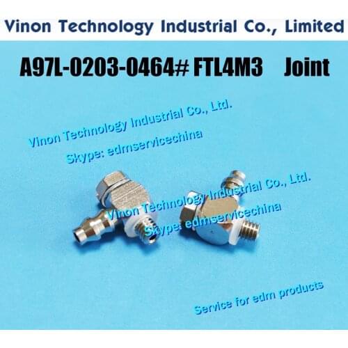Fanuc A97L-0203-0464 # FTL4M3 Elbow Screw Joint, A97L-0203-0464/FTL4M3, EDM JOINT LOWER A97L.0203.0464, Used For Guide Base