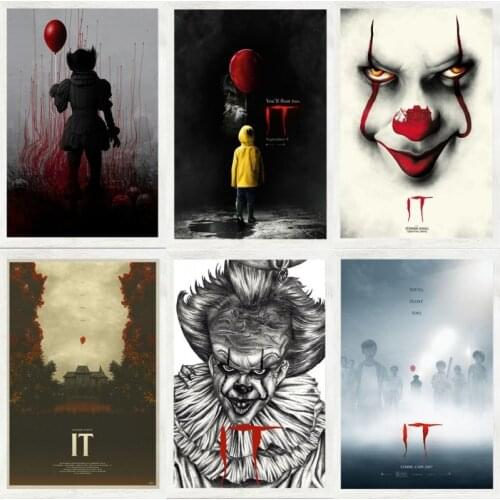 IT Movie Stephen King Horror Movie Film Star Art Painting Vintage Canvas Poster Wall Home Decor