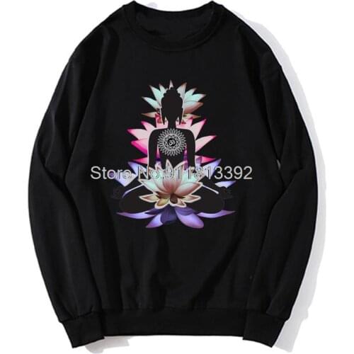 Zen Buddha Lotus Flower Spiritual Meditation Yoga Hoodie Women Hoodies Funny Men Fleece Sweater Sweatshirt Streetwear Harajuku