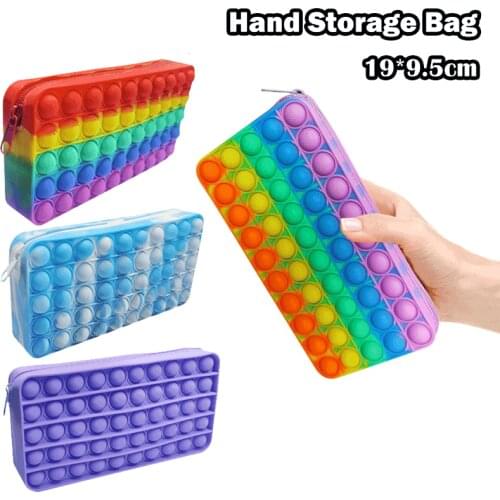 Kawaii Cute Bag Pops Fidget Toys Push Its Bubble Stress Reliever Rainbow Simpl Dimmer Antistress Children Sensory Toys Backpack