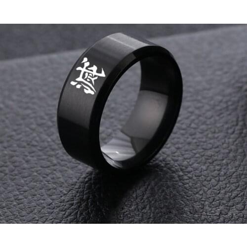 4 Color Anime Demon Slayer Stainless steel Ring Cosplay Steel Ring Gift Charm Party Finger Jewelry Accessories