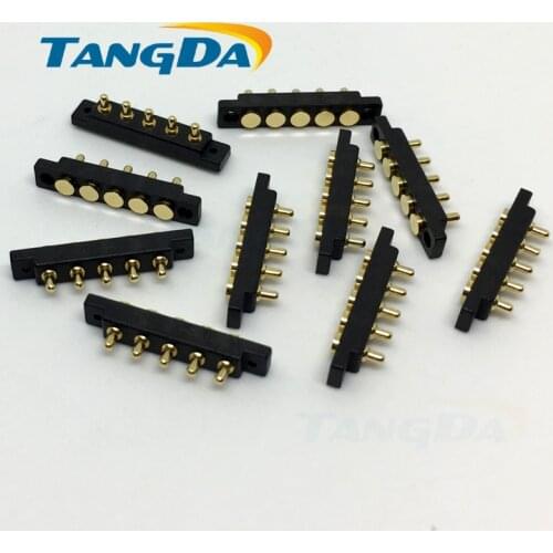 TANGDA pogo pin connector 5PIN 5P SMT SMD thimble test with a hole pitch:2.5mm height:4 4.5 5 5.5 6 6.5 7 7.5 8 9 10 1.2A AA