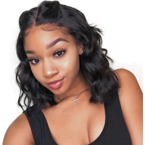 Short 13xT Lace Wig Body Wave Short 13xT Side Part BOB Wigs Malaysian Natural Color Human Hair Wigs For Black Women