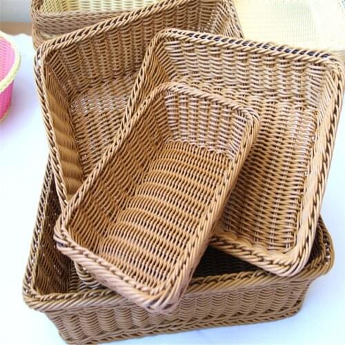 Woven Storage Baskets Desktop Toys Sundries Snacks Storage Box Storage Basket Storage Basket Rattan Kitchen Accessories