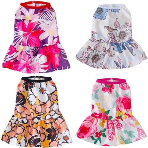Summer Dog Printed Pattern Dress Dresses Pet Spring Princess Style Clothing Puppy Costume Party Wedding For Dogs Pet Dress