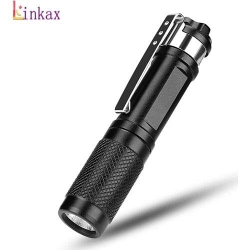 Linkax Portable Mini Penlight XPE LED Flashlight Pen Torch Pocket Light Waterproof Lantern AAA Led Night Fishing Light