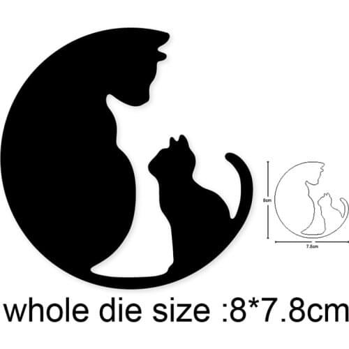 Cat Mom with Baby Metal Cutting Dies Scrapbooking Stencils dies DIY Stamp Card Decoration Embossing Die Cut Crafts Dies 2020 NEW