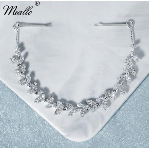 Miallo Fashion Crystal Headband for Women Hair Accessories Wedding Silver Color Bridal Hair Jewelry Trendy Prom Headpiece Gifts