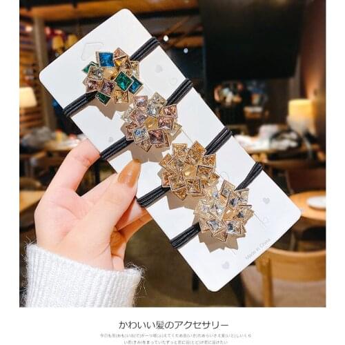 Minimalist Zircon Crystal Hair Rope Elegant Exquisite INS Youtuber Womens Hair Rope