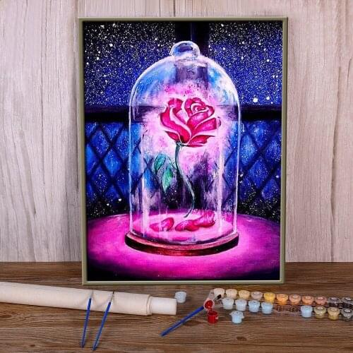 Landscape Flower Paint By Numbers Kit Oil Paints 50*70 Canvas Painting Home Decoration Crafts Adults Wall Art Handicraft