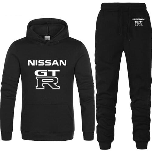2021NEW Hoodies Men GTR Car Logo Printed unisex Sweatshirt New Fashion Men Hoodie Casual Fleece Hoodies Pants Suit 2Pcs