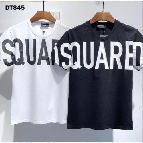 The new Dsquared2 letter print round neck short sleeves, mens and womens cotton T-shirts, best seller DT845