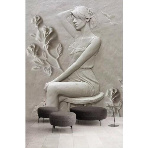 07 Custom Wallpaper 3D Relief Greece Woman Art Wall Mural Living Room Bedroom Wallpaper