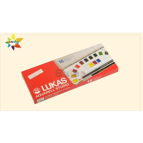 LUKAS Solid watercolor pigment 12/16 color semi solid pigment suit plastic box / iron box watercolor pigment art supplies