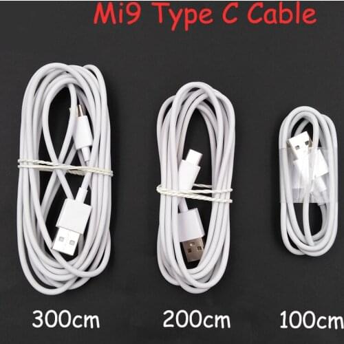 Xiaomi Mi 9 Original Type C Cable 1M/2M/3M 3A Usb C Fast Charging Data Wire For Mi 10 9SE CC9 Pro Redmi K30 K20 Pro Note 10 Lite