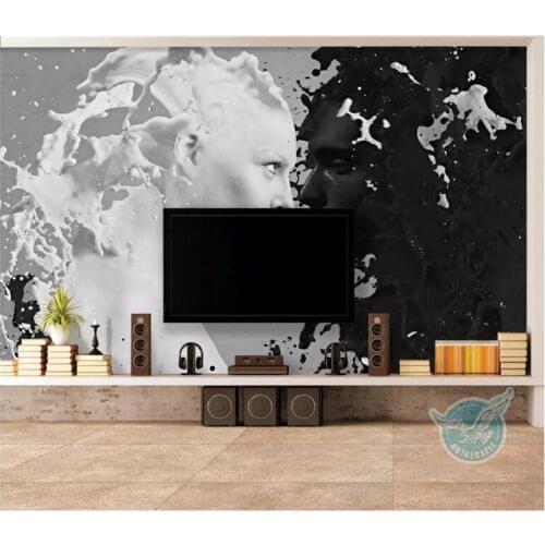 Custom Black White Milk Lover Photo Wallpapers For Wall 3 d Living Room Bedroom Shop Bar Cafe Walls Murals Roll Papel De Parede