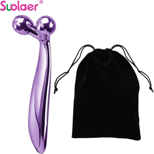 3D Face lift Roller Massager Metal+ABS Massage Instrument 360 Rotate Roller Massager Y Shape For Face Lifting Wrinkle Remover