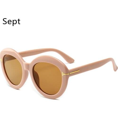 Sept Retro Women Brand Designer Fashion Colors Gradient Shades Round Sun Glasses