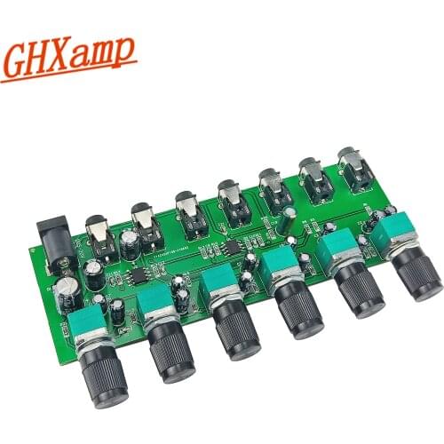 GHXAMP Stereo Auido Mixer 6 Way Input Sound Mixing Board (6Input 1Output) With Separate Volume Adjustment DC5-24V 1PC