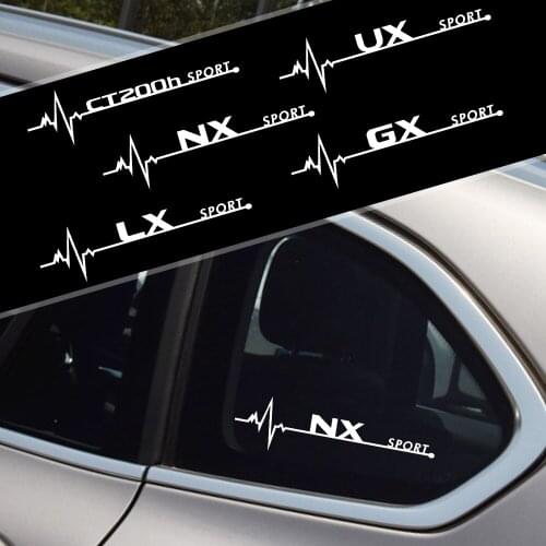 2PCS 20*5.5CM Car Styling Side Window Reflective Decor Decal For LEXUS CT200h F sport ES LS IS GS LC RC GC RX UX NX LX GX