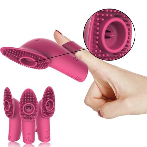 Tongue Licking Vibrator Vagina Clitoris Stimulator Finger Sleeve Vibrator For Women Blowjob Nipple Massager Sex Toys for Adults