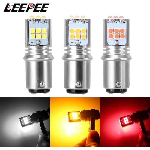 LEEPEE Tail Brake Bulb Rear Fog Lamps 2pcs Super Bright Auto Turn Signal Lamp New 1157 P21/5W BAY15D Car Daytime Running Lights