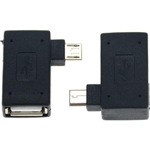 1PCS Micro USB To USB OTG Mini Adapter 2.0 Converter For Phone Accessories 90 Degree Bend Connector