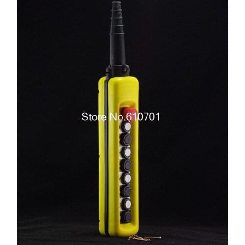 1Pc Switch 2 Speed Control Hoist Crane 8 Pushbuttons Pendant Control Station With Emergency Stop XAC-8913
