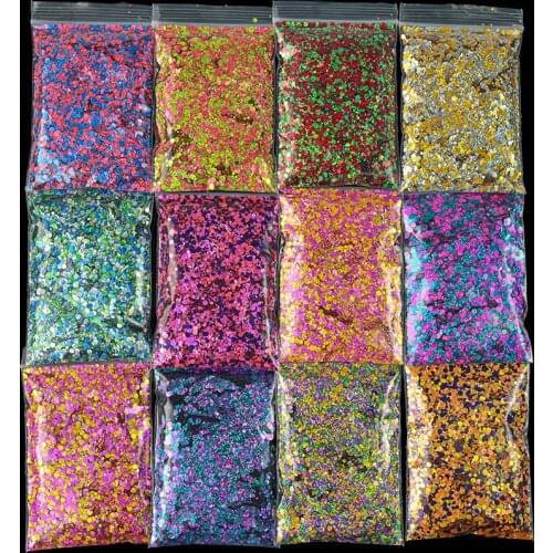 1Bag Mixed Round Glitter Rainbow Dots Sequins Large Glitter Nail Art Iridescent Glitter Sequins Nail Art Crafts Decoration 50g