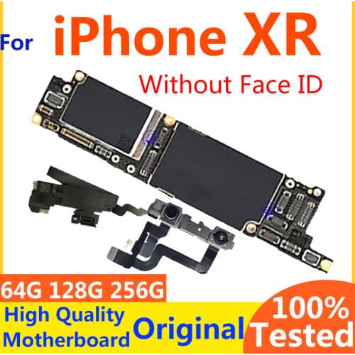 100%Original Unlocked Motherboard For iPhone XR Logic Main Board With/No Face ID With Full Chips IOS System Clean iCloud tested