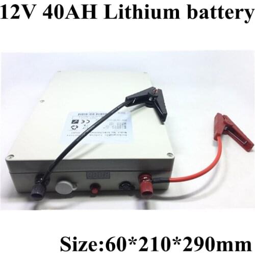 100A Discharge 12V 40Ah Lithium-ion Rechargeable Battery with BMS and For Starting Power Bank Power Supply+5A Charger