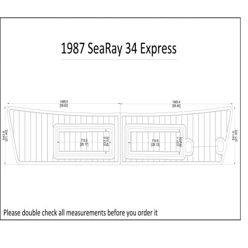 1987 SeaRay 34 Express Swim StepPad Boat EVA Teak Decking 1/4" 6mm