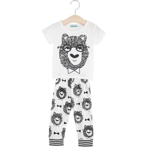 2019 Boy Children Clothes Sets Sport Suits Kids Cotton Leisure Short Sleeve Casual T-shirt+Trousers Baby Kid Clothing Set