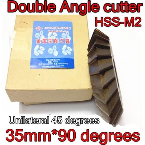 35mm*90 degrees*13mm Inner hole Unilateral 45 degrees HSS-M2 Double Angle Milling cutter Free shipping