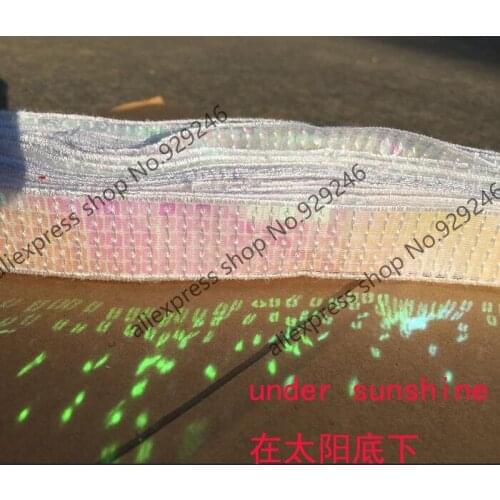 4 yards/lot white AB 5-rows square sequins ribbon lace shiny garment and clothing bags hat decorative accessory