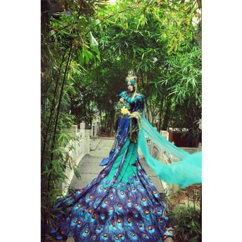 4 Designs Male Female High Quality Cosplay Hanfu Costume Animals Series Personification cos Phoenix Peacock Blue and Red Koi