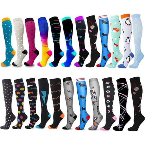 58 Styles Compression Socks Marathon Running Sports Socks For Women Men Best For Athletic, Edema, Diabetic,Flight ,Shin Splints