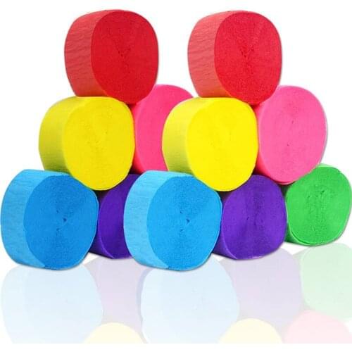 6pcs Crepe Paper Streamers Tissue Paper Roll Flower Craft Making Birthday Wedding Party Backdrop DIY Decoration