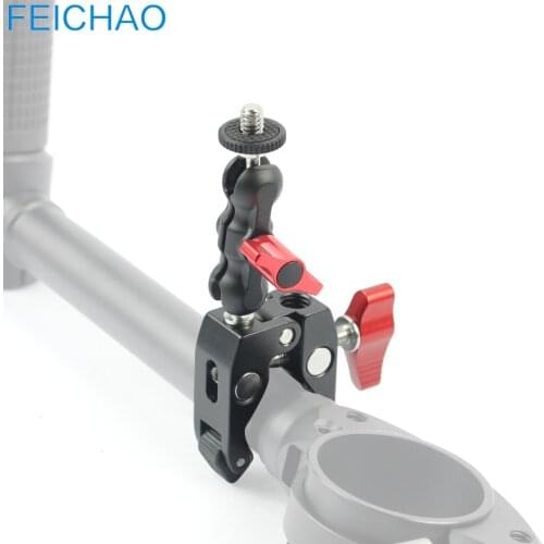 Double Ball Head Shoe Mount Adapter Super Magic Arm 1/4" Screw Portable GPS Phone LCD Monitor DV Video Light DSLR Camera