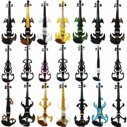 Violin Full Size 4/4 Solid Wood Silent Electric Violin ACCAJOU body Ebony Fingerboard Pegs with Violin Accessories