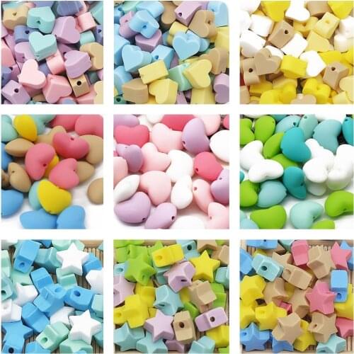 Cute-idea 10pcs/lot Silicone Beads Baby Teething Beads Teether Food Grade Baby Nursing Chewing Pacifier Chain Toys Accessories
