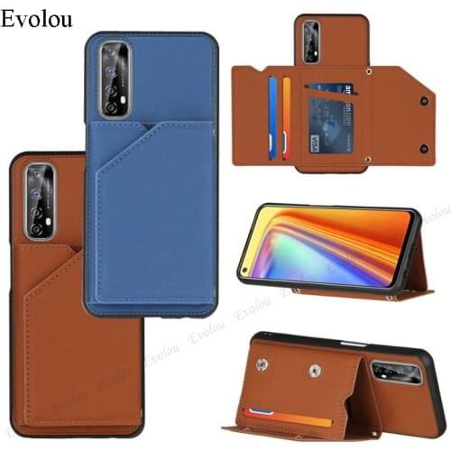 Multi-card Slot Stand Phone Case for OPPO Reno 4 Lite 4F Realme 5i 6i 7 C3 A9 A5 2020 A53 A93 A52 C15 Flip Wallet Leather Cover